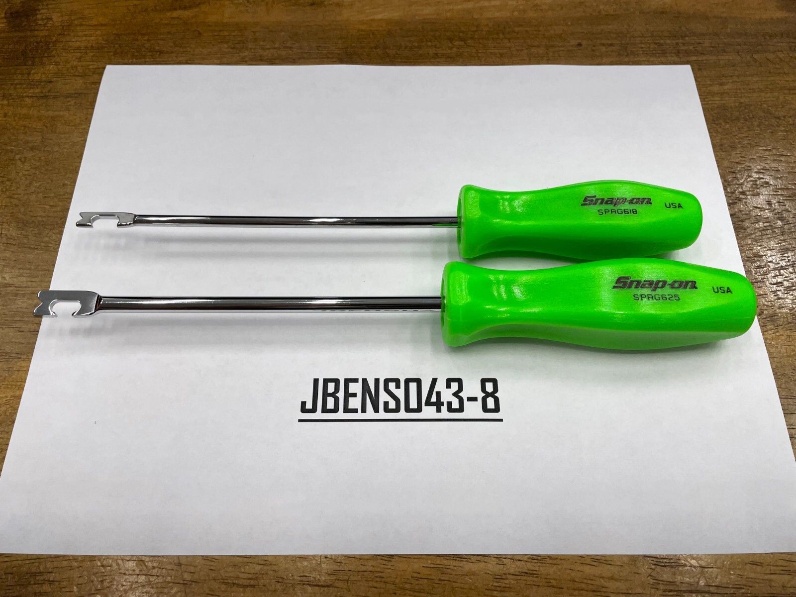 Snap-on Tools USA NEW 2 Piece GREEN Hard Handle Push-Pull Spring Tool Lot Set