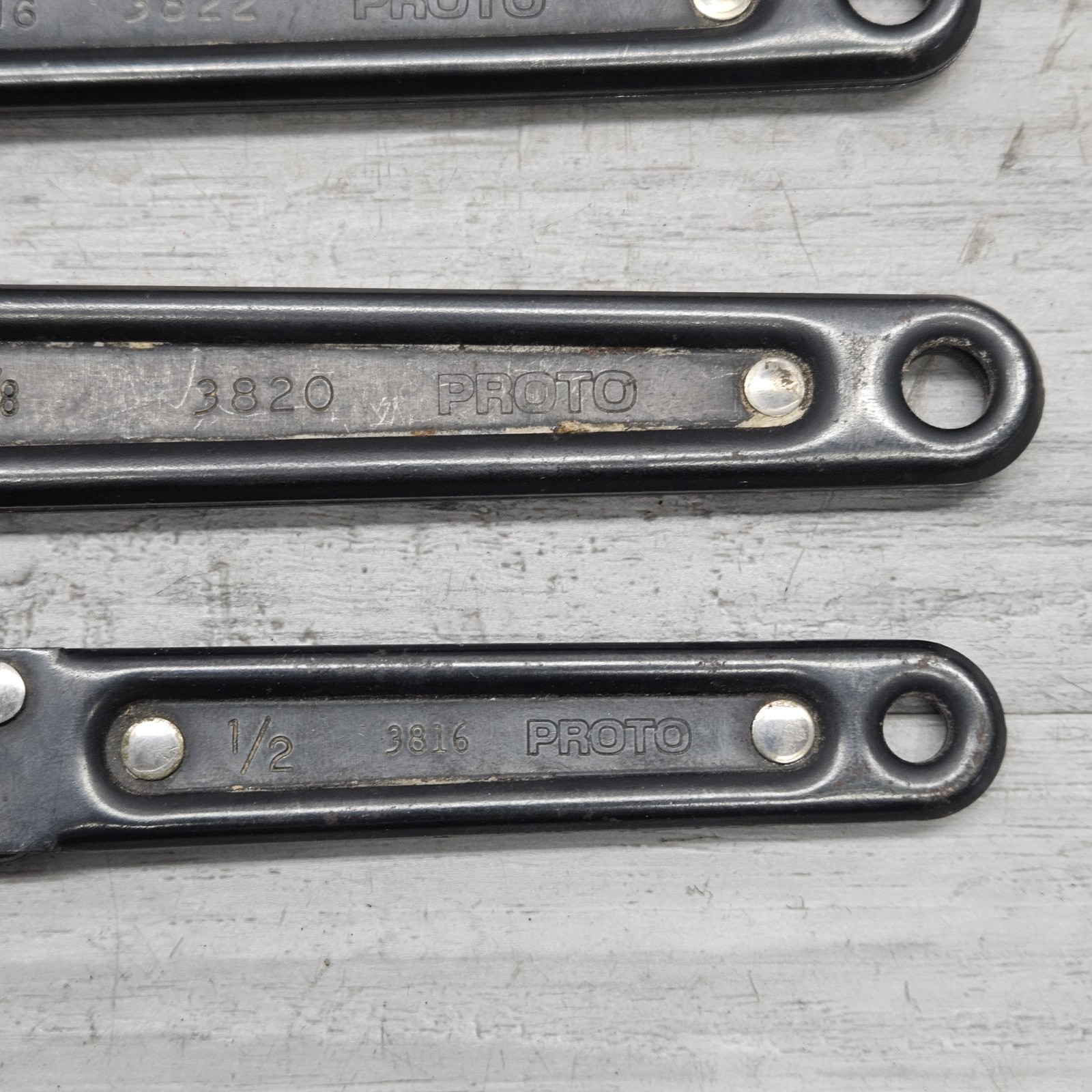 PROTO Ratcheting Box End Wrench Set SAE 4 Pc USA Made Reversible Offset READ