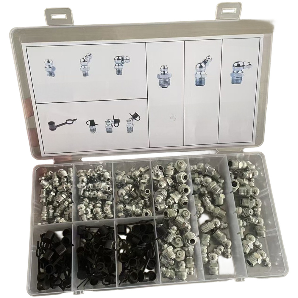 SAE 120 PCS Grease Fitting Set with 90 Degree and 45 Degree Zerks for Tool Use