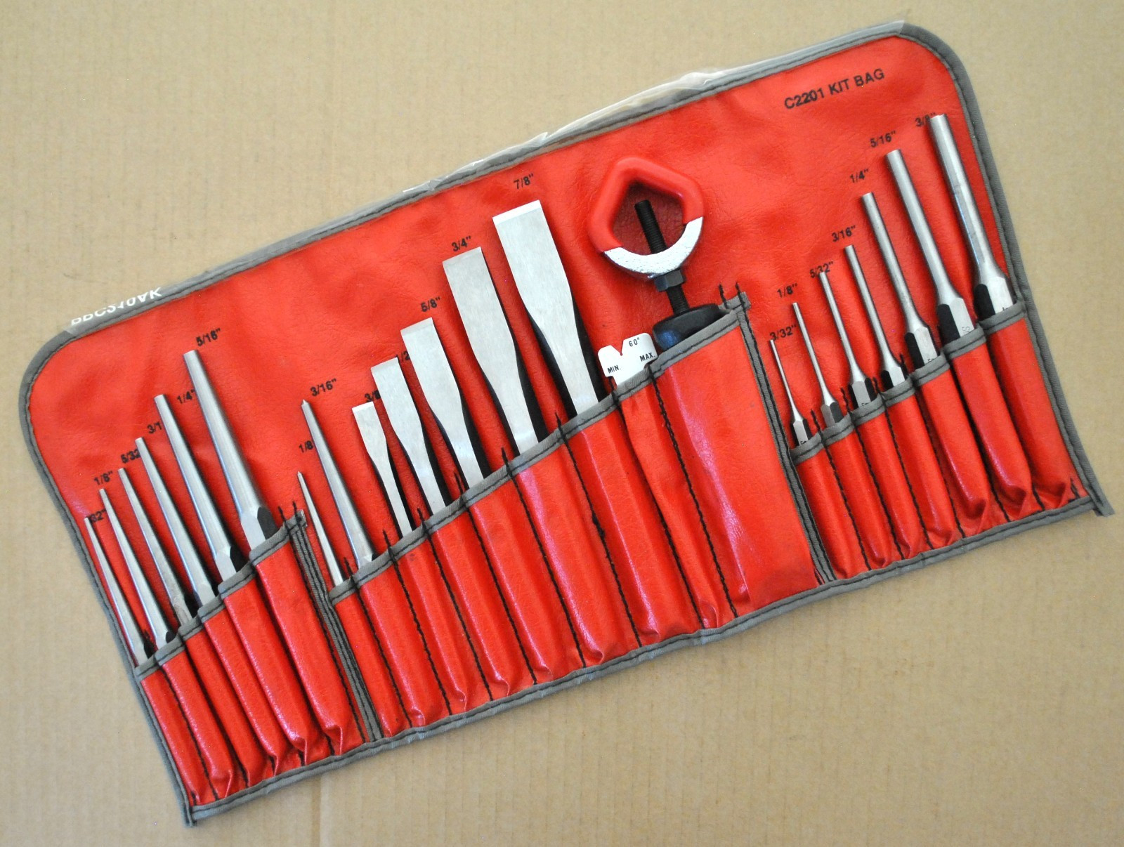 Snap On Tools 22 pc Punch and Chisel Set Automobile Tools Motorcycle Tools Mint