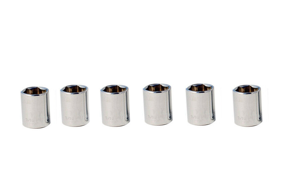 6pc-pack Cr-V 1/4″ Dr. Socket Metric or Imperial Individual: 4-12mm/5/32″-1/2″