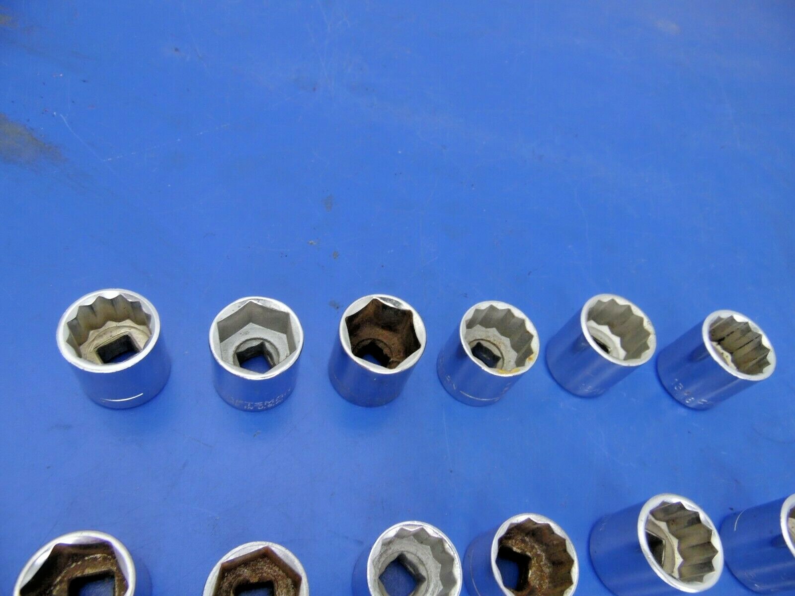 Craftsman 3/8″ Drive SAE Shallow Sockets,Lot of 37,USED,See Below for Sizes
