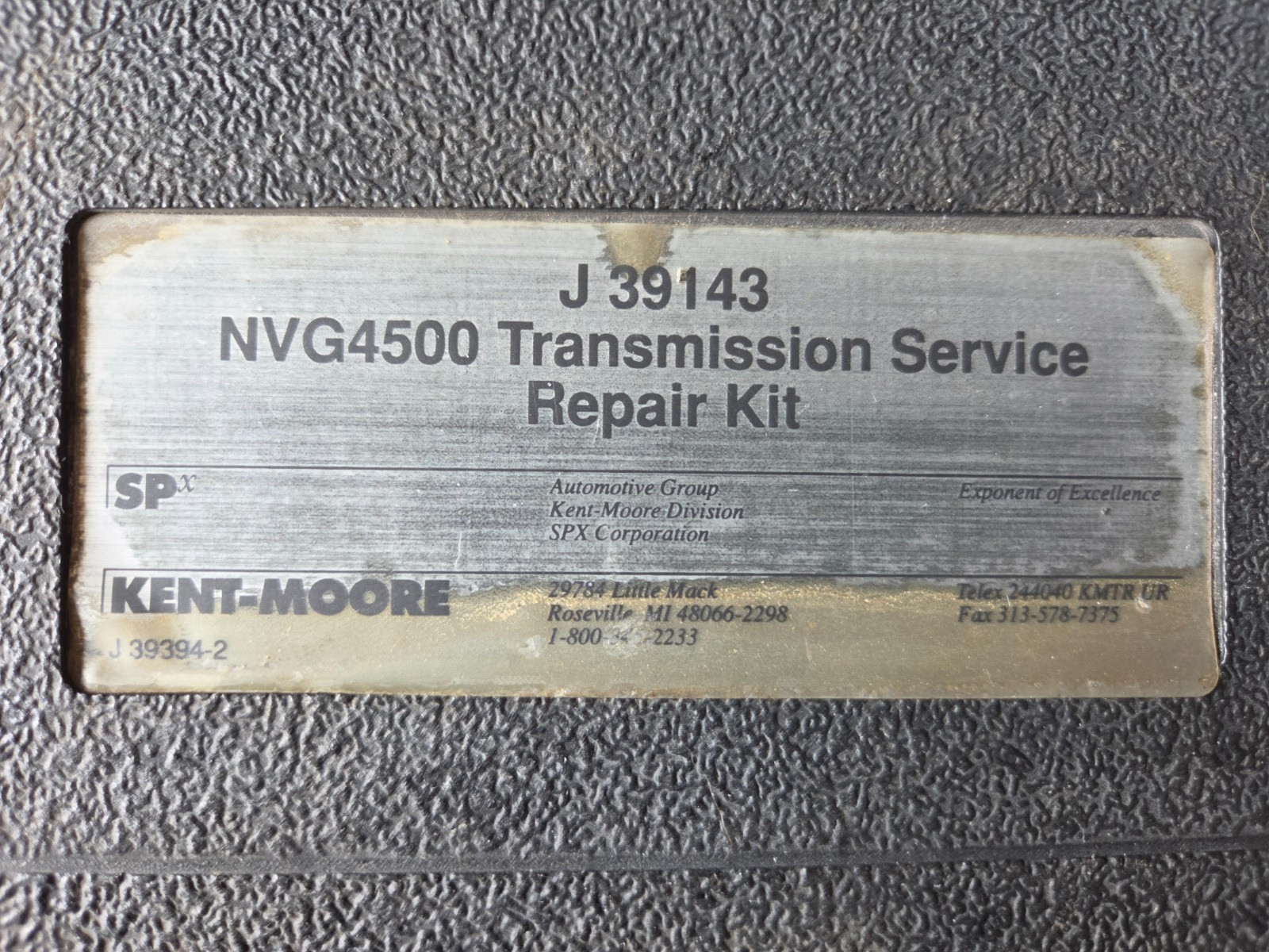 Kent-Moore J-39143 NVG4500 Transmission Service Repair Tool Kit NV4500 Case