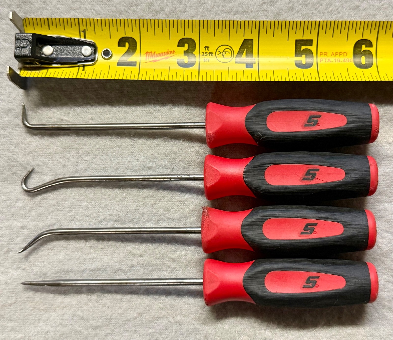 Snap-on Mini Pick Set Short SGASA204CR Long SGLASA204CR 8pc Hook O-Ring Tools