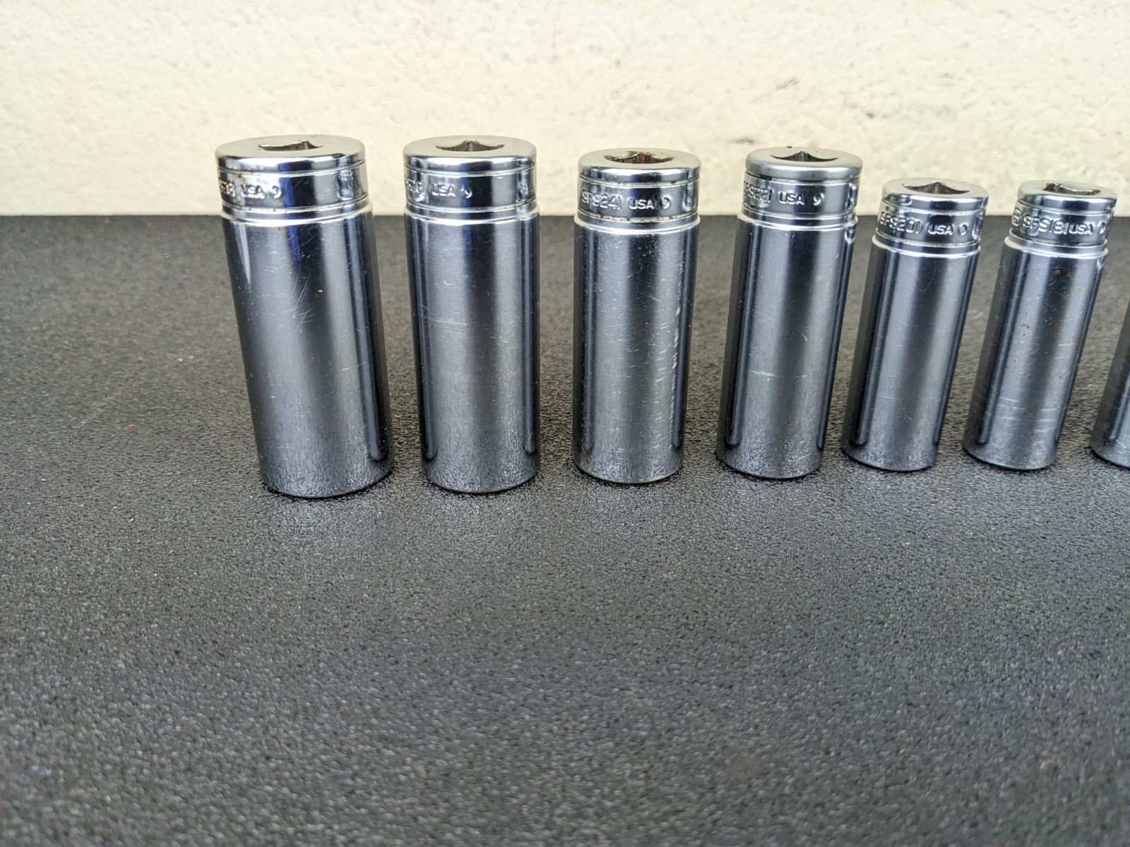 #bn942 Snap-on 211SFSY 1/4″ 7/8″ SAE 11-Piece 3/8″ Drive 6-Point Deep Socket Set