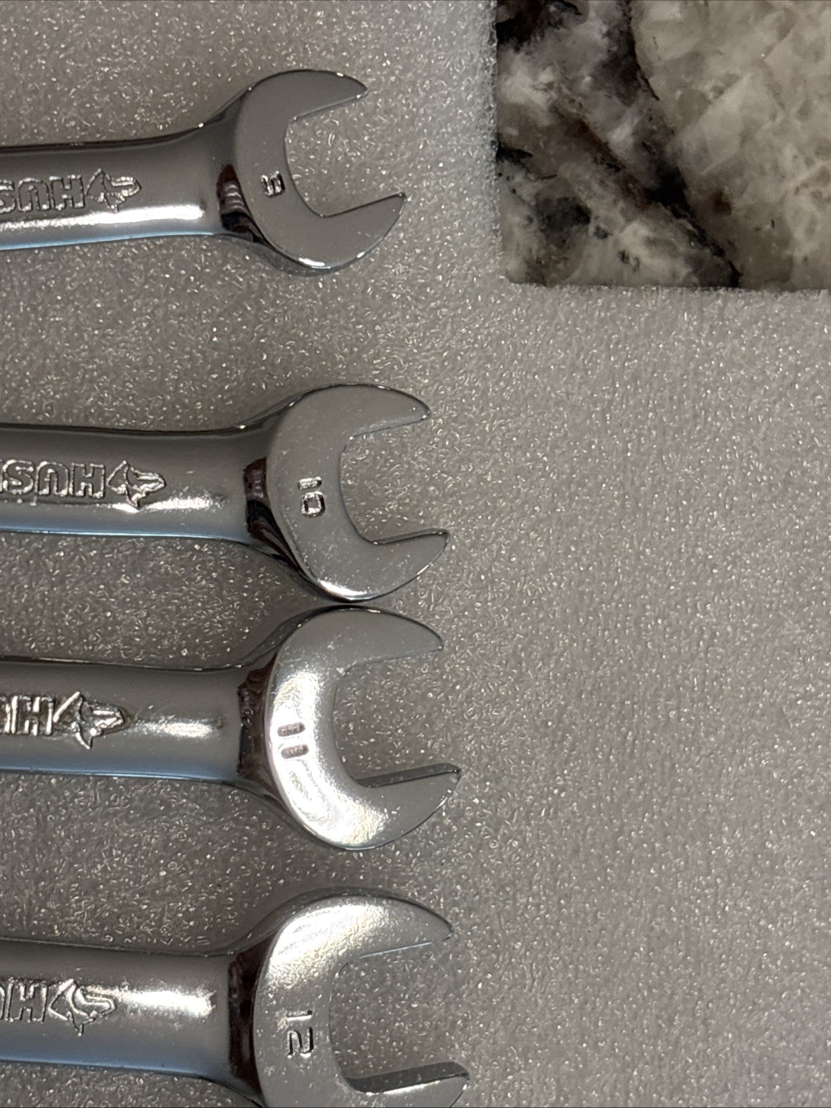 Vintage Husky Polished Chrome Combination Wrench Set Metric Lot Of 18 Pieces