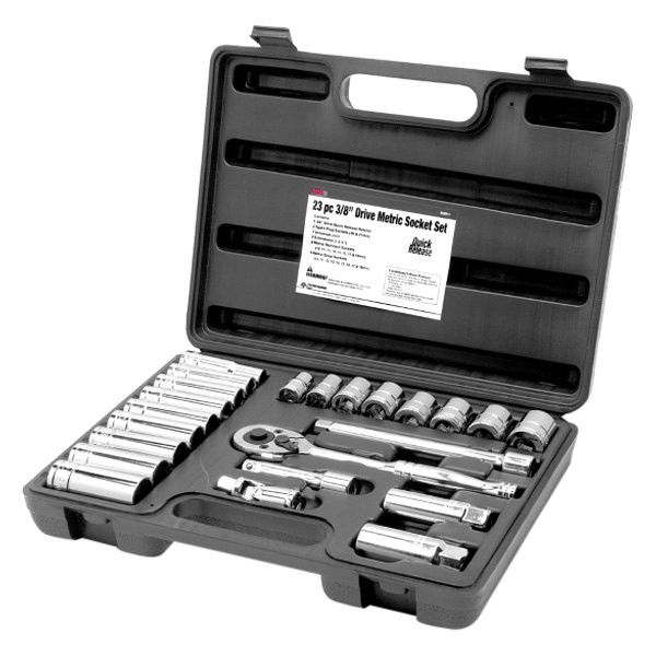 Performance Tool 3/8″ Drive Metric Ratchet & Socket Set, 23 Pieces