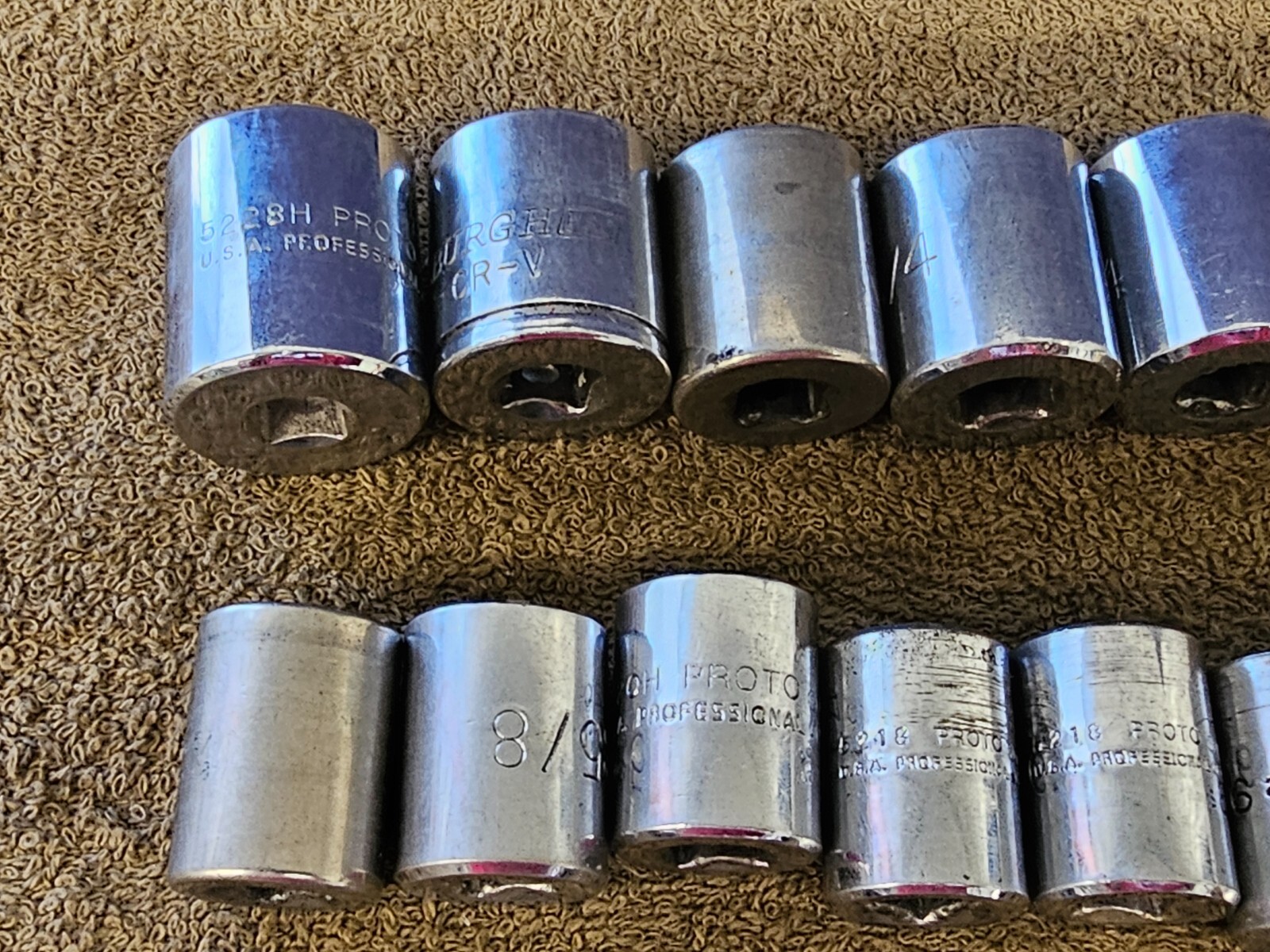 29 Proto Professional Sae Deep Well Socket Ratchet Set 3/8″ Drive 7/8 5/8 1/2″