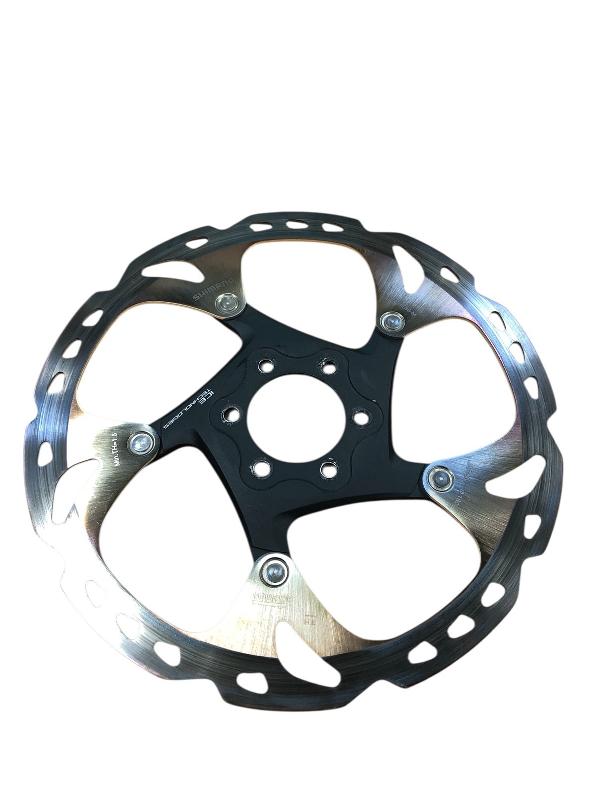Shimano bicycle brake disc, SM-RT66 M, silver/black, 180 mm