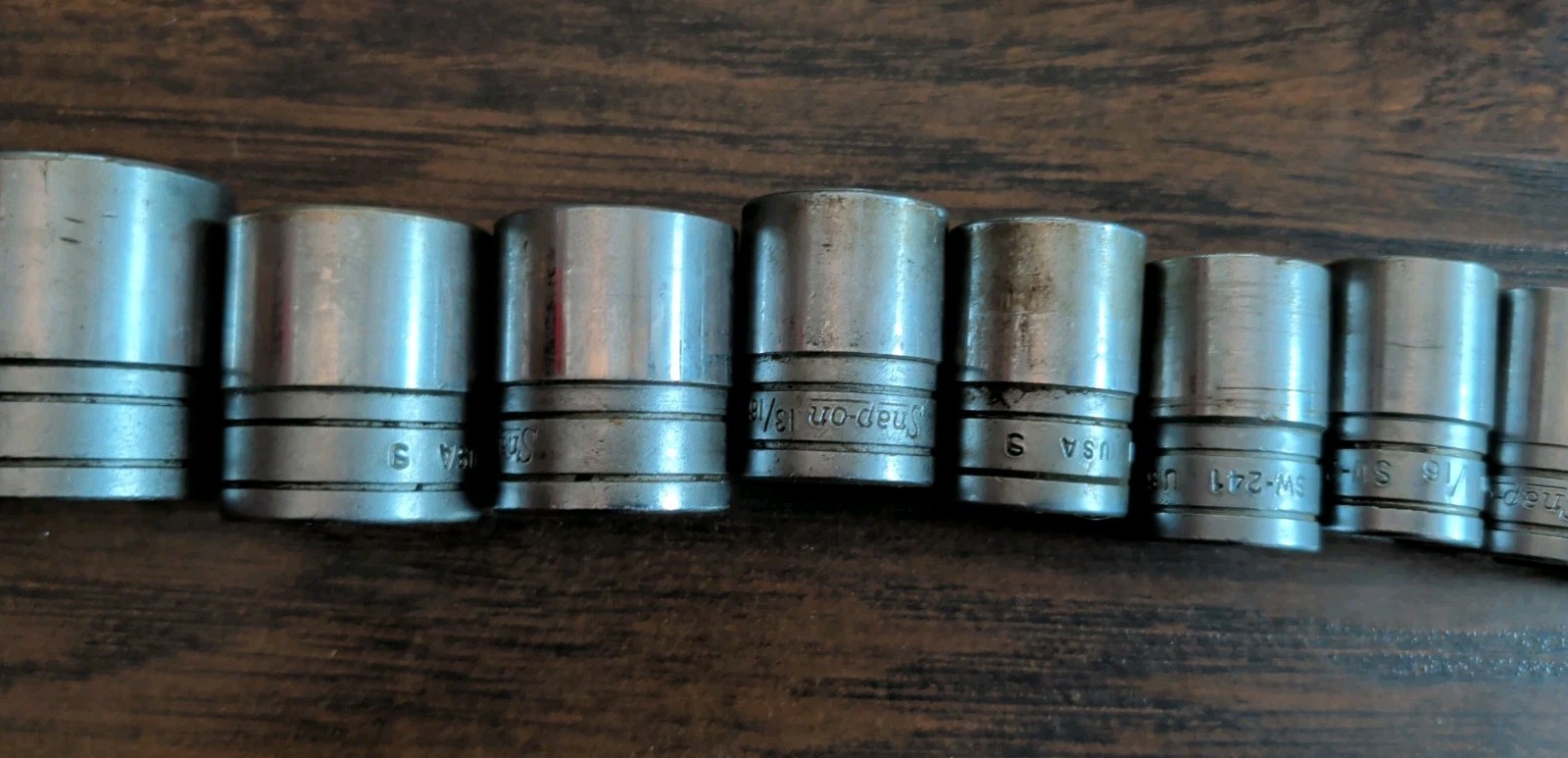Vintage Snap On SW Series 1/2″ Drive Socket Set Of 13, 1-1/4 To 7/16, 12 Point
