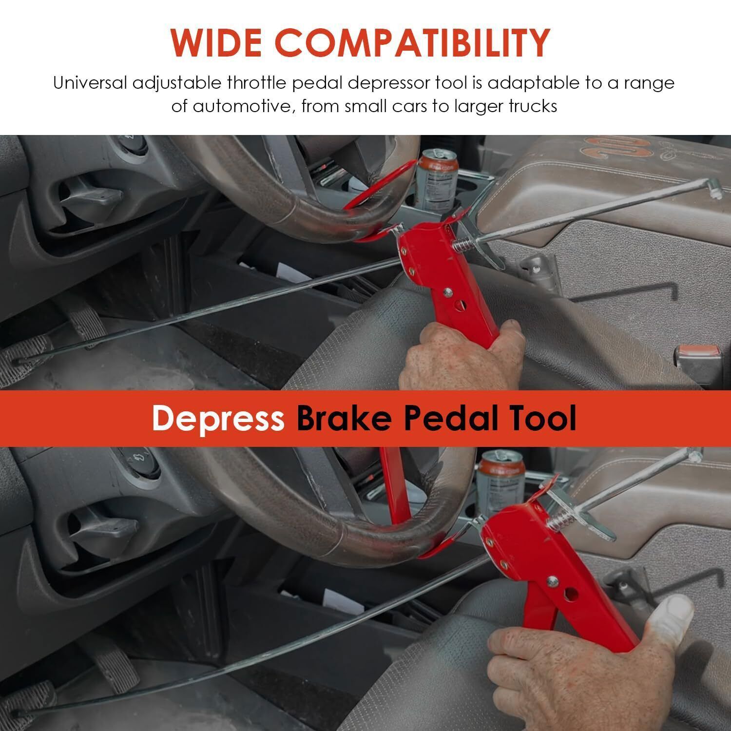 THE393 36″ Brake Pedal Depressor For Car Testing, Repairing & Auto Maintenance