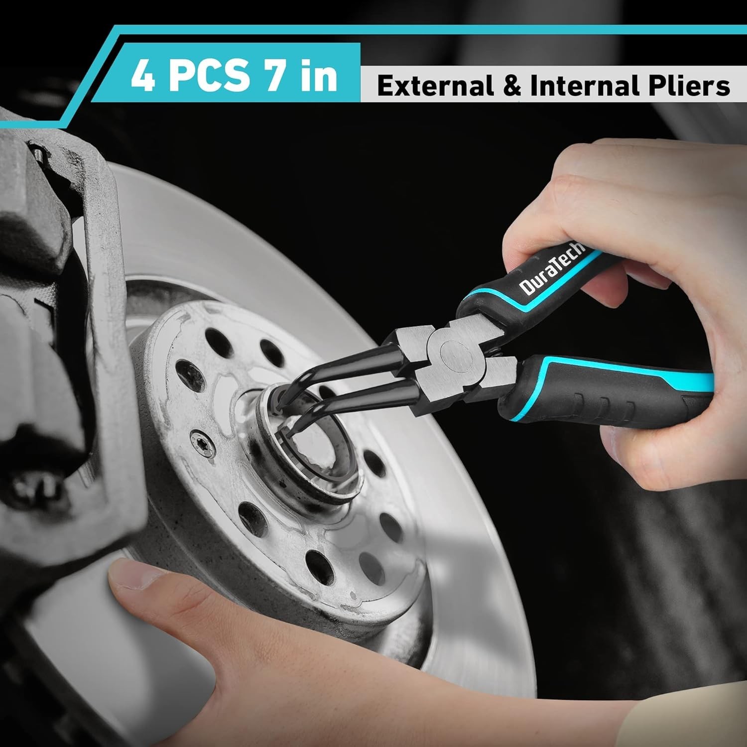 7-Inch Snap Ring Plier Set – Ergonomic, Spring-Loaded, Durable Storage Pouch