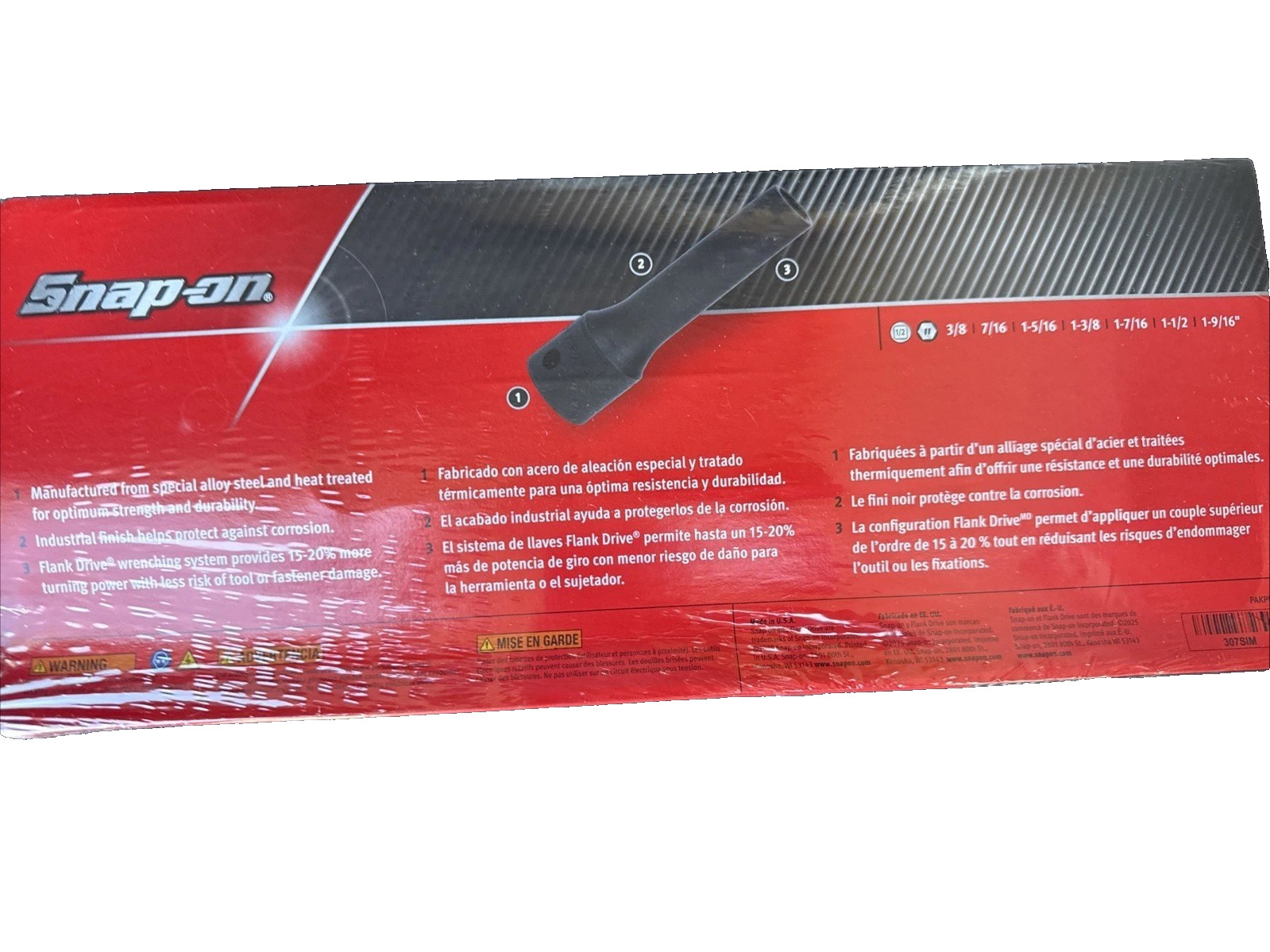 Snap-on™ 1/2″ drive 6-point DEEP socket SET 3/8″ 7/16″ 1 5/16″ – 1 9/16″ 307SIMA