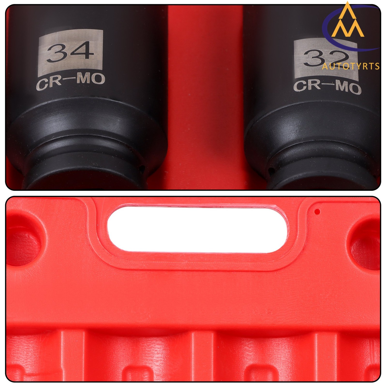 4Pcs 30mm 32mm 34mm 36mm 1/2″ Drive Spindle Axle Nut Socket Set 12 Point