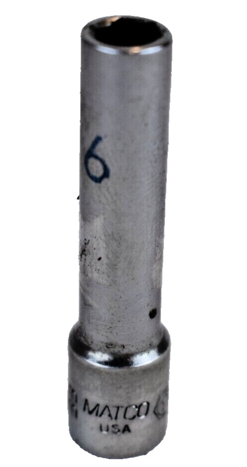 Matco Tools USA AD6M6A 6mm Metric Deep Socket 1/4″ drive 6 point Chrome