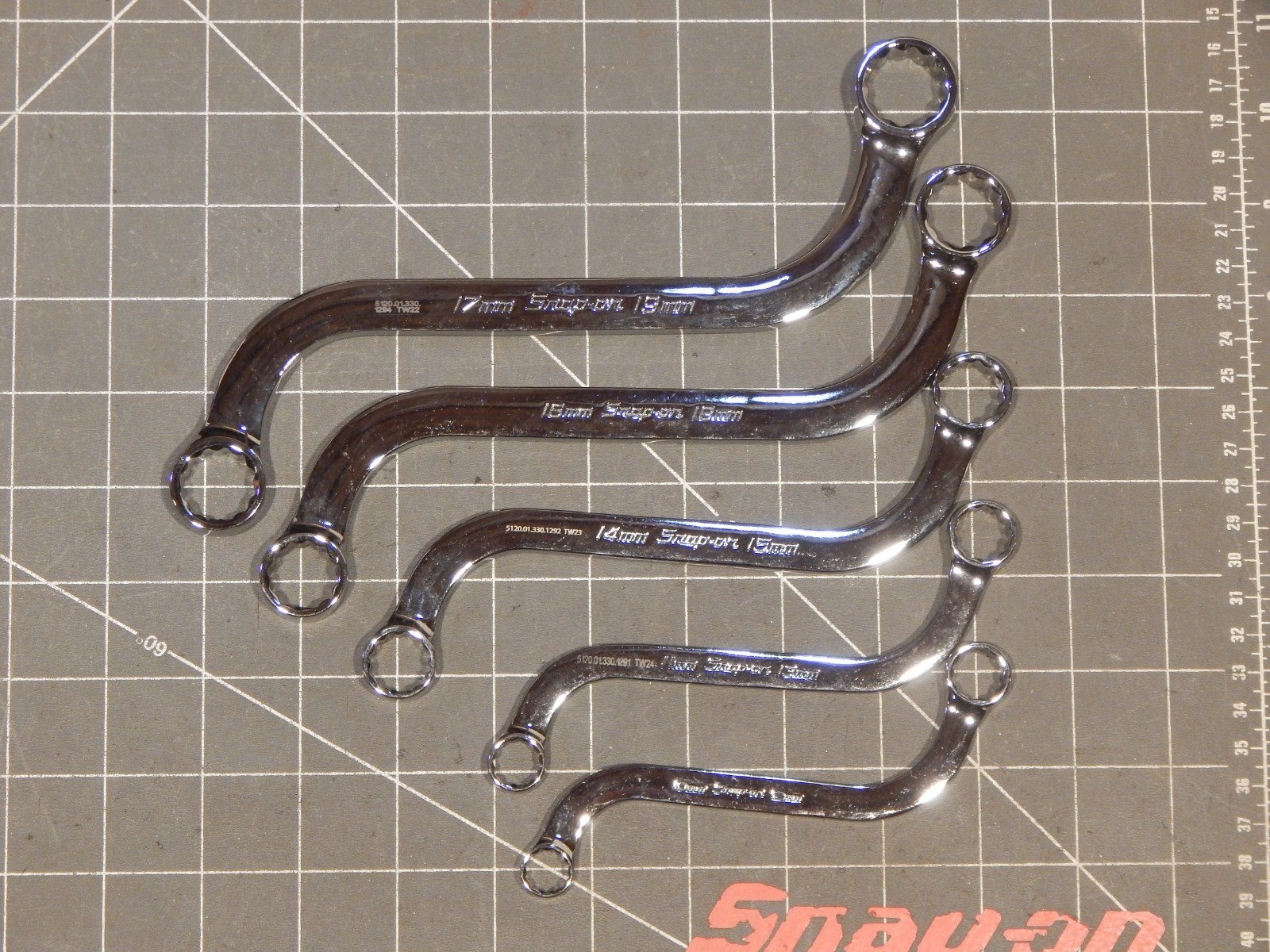 Snap On Metric S Shape Obstruction Double Box Wrench Set 10MM 19MM 12Pt SBXM605