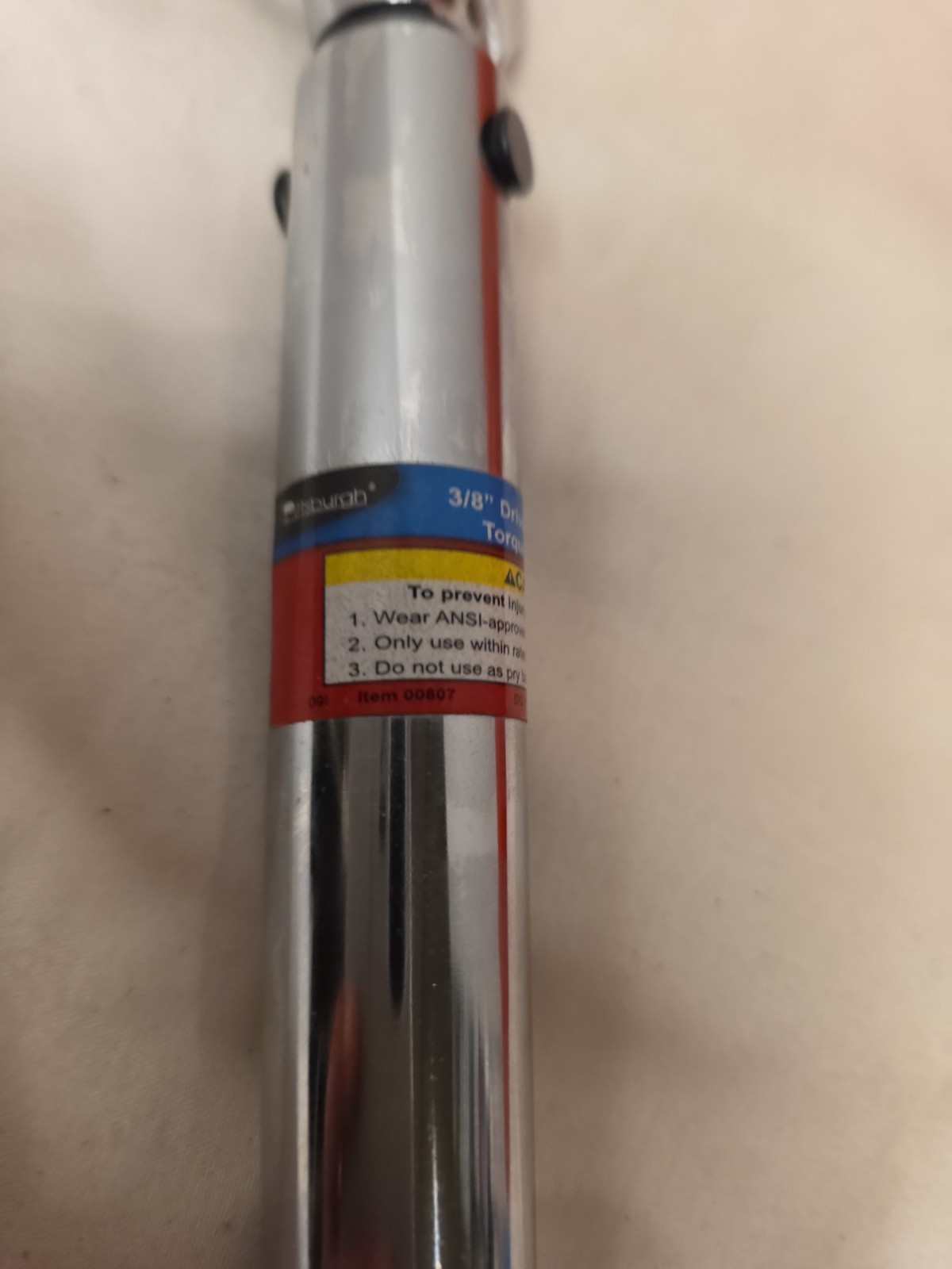 Pittsburgh Tools CLICK TYPE Torque Wrench with Case 3/8″ Drive Brand New