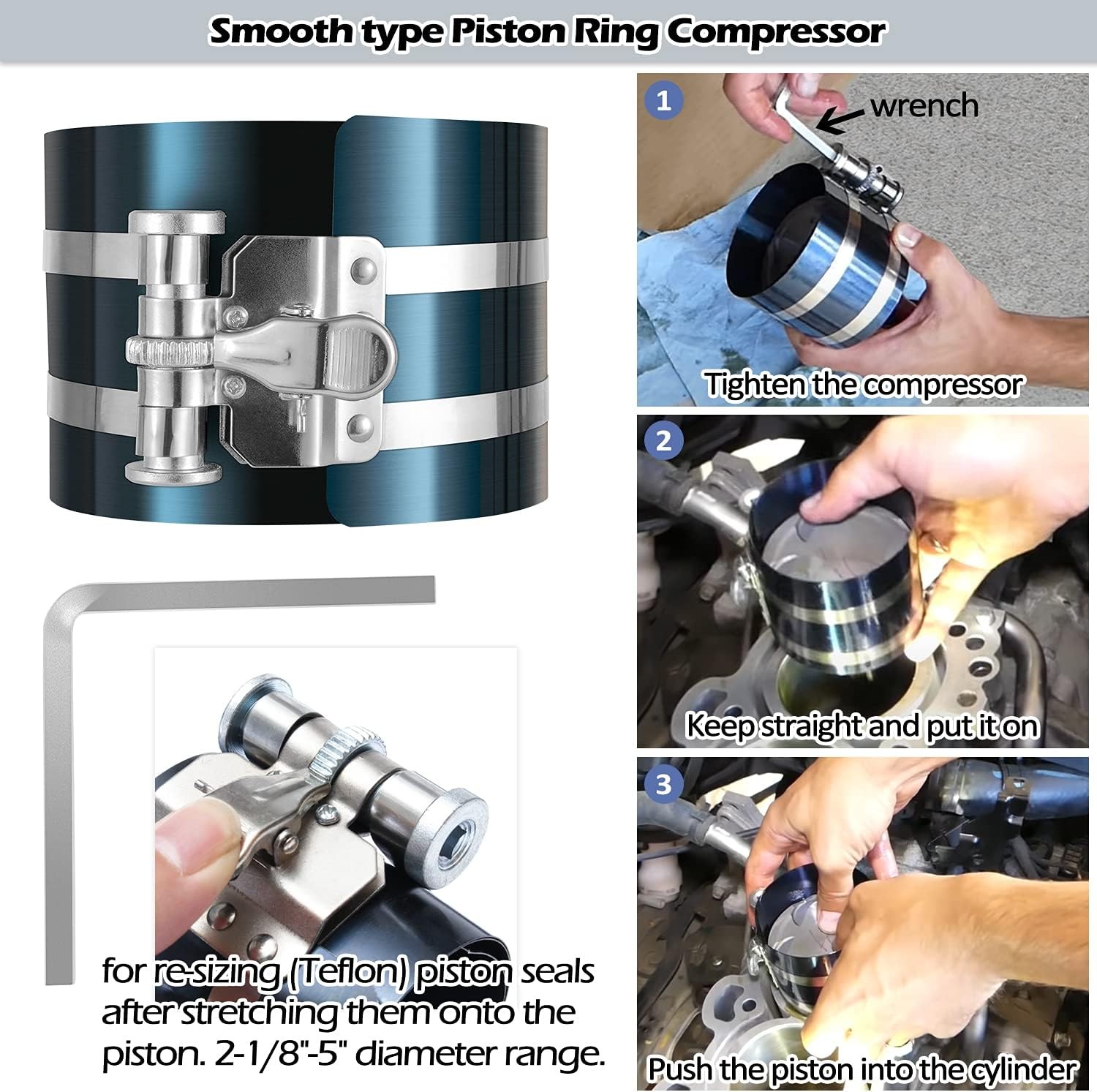 Hydraulic Cylinder Repair Tool Wrench Puller Kit For Skid Steers Loader Backhoes