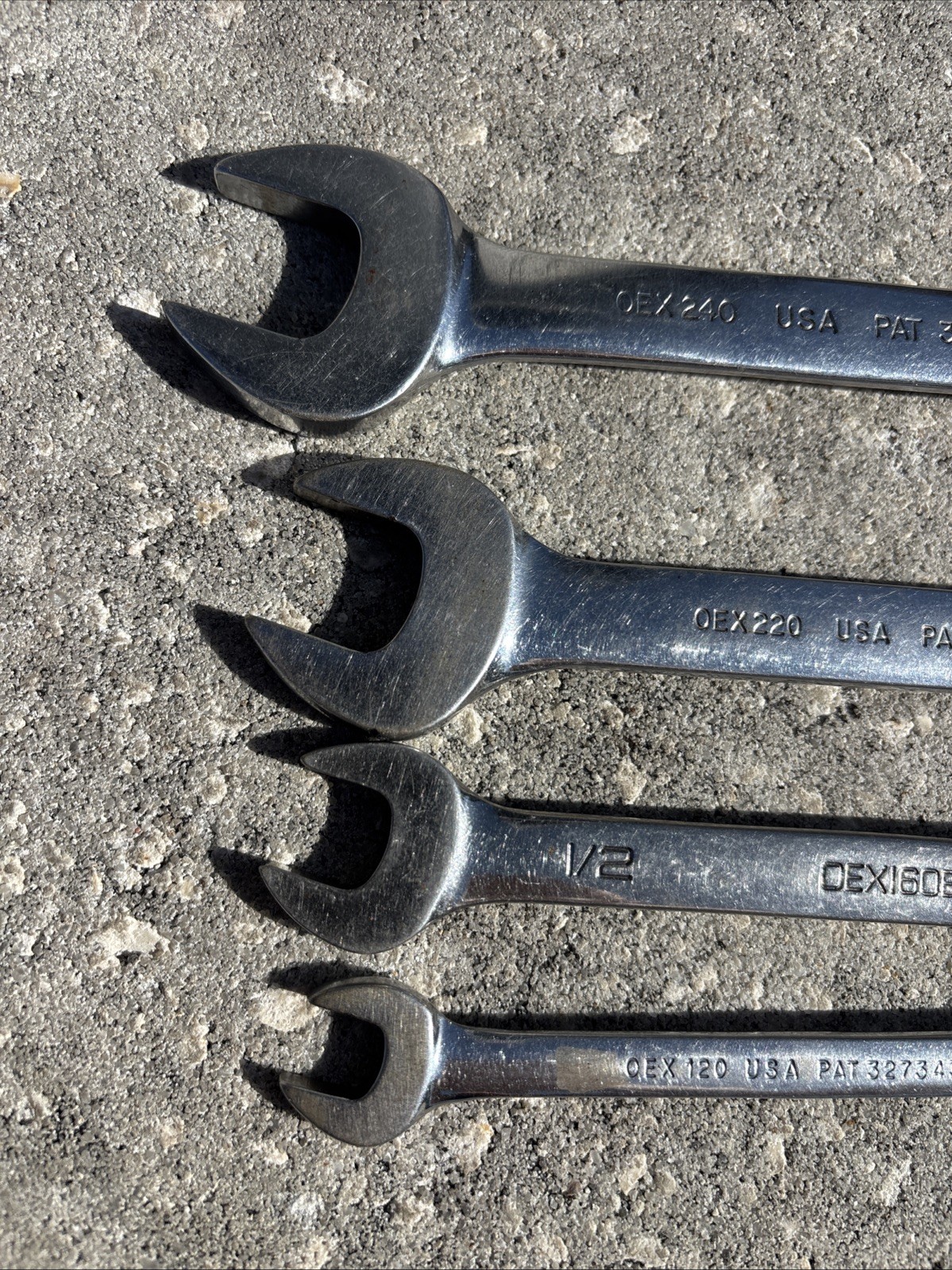 Snap On 4 Pc OEX SERIES Flank Drive Short Combination Wrench Set 3/8 To 3/4