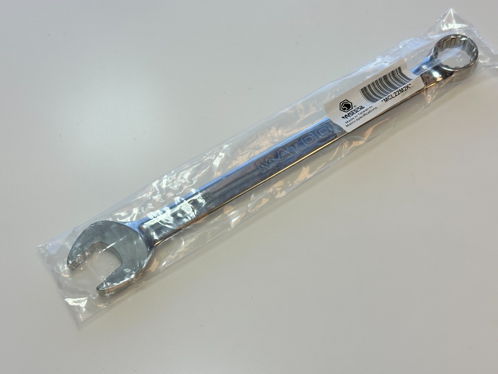 NEW Matco Tools MCL22M2K Metric 22mm LONG Combination Wrench w/ Anvil Spline Box