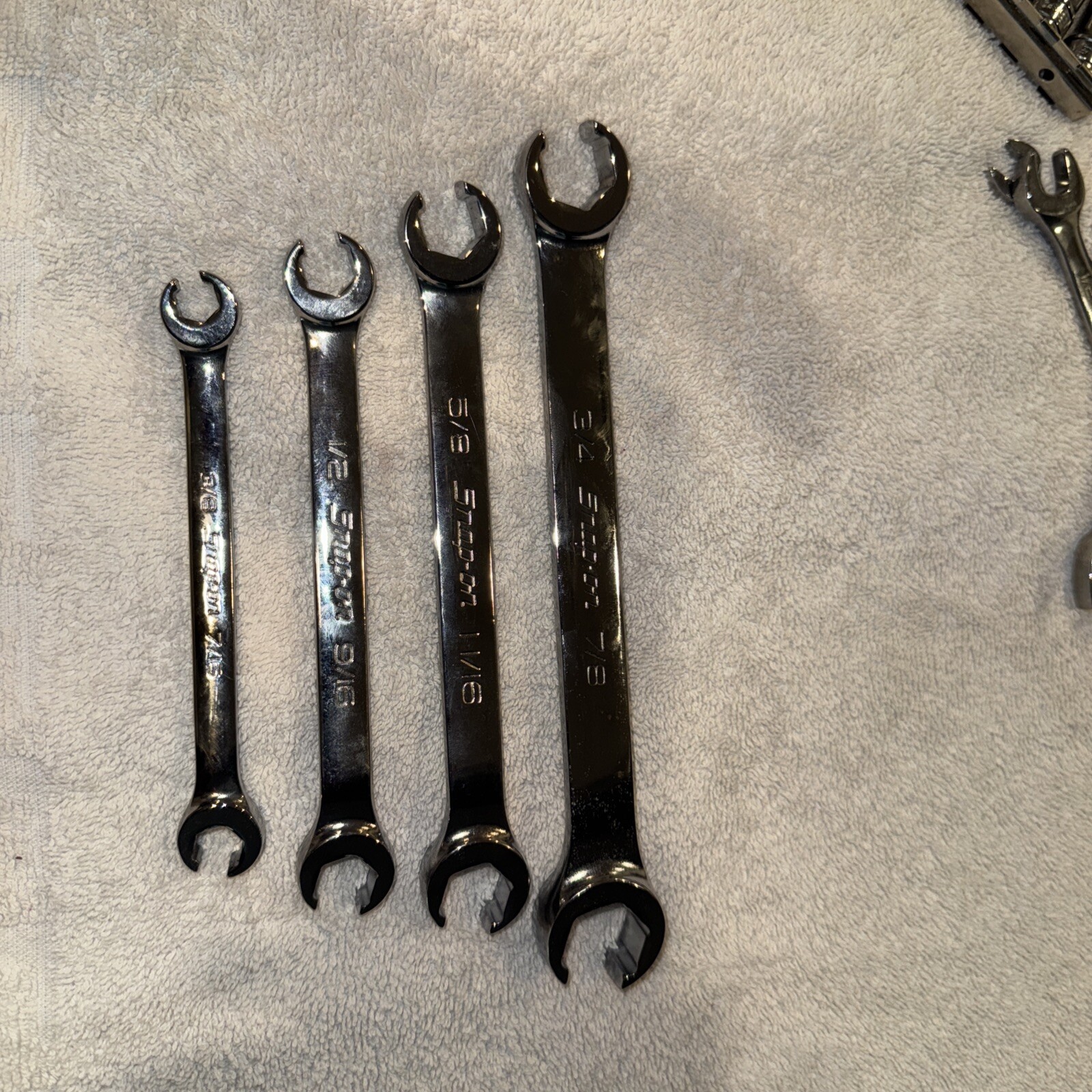 Snap On Double End Combo Flare Nut Set Of 4 -3/4-7/8,5/8-11/16,1/2-9/16,3/8-7/16