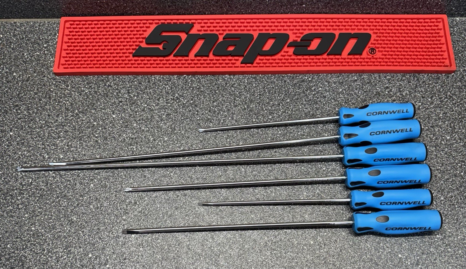 Cornwell CSD86CS 6pc BLUE Cabinet Screwdriver Set 3 Phillips 3 Flat Cushion Grip