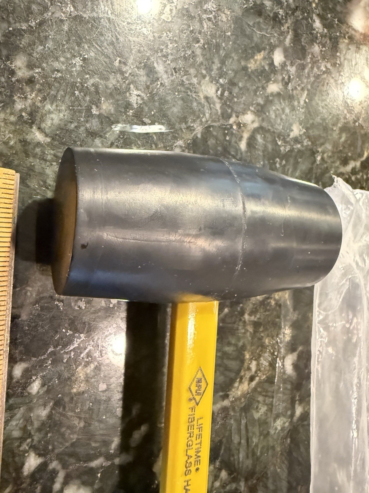 NOS Nupla 1LB 16oz Heavy Duty USA! Rubber Mallet Hammer 12” Fiberglass Handle U2