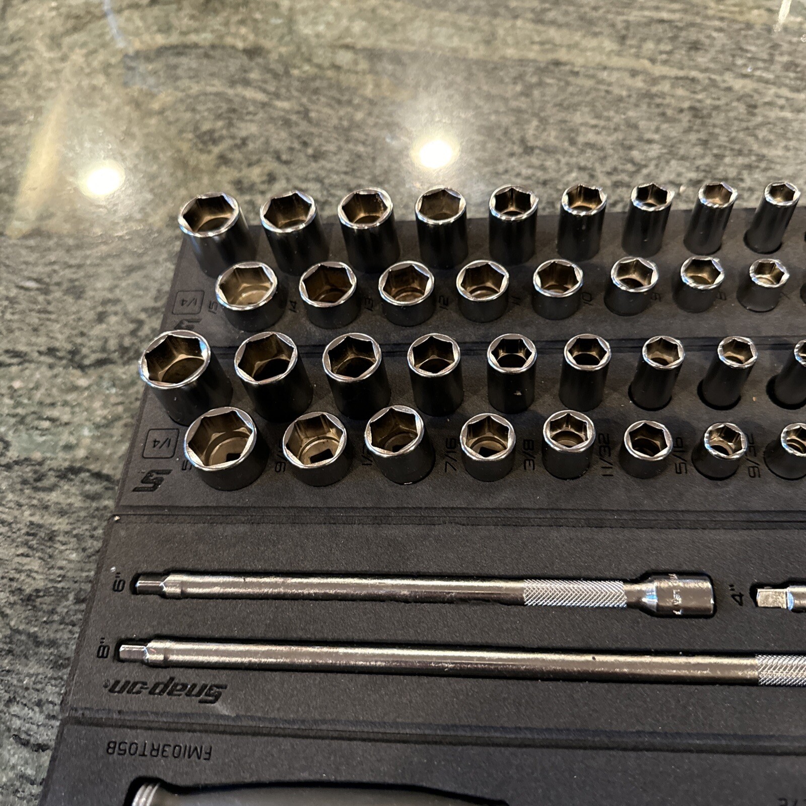 Snap-on 153gss05fmdt 53 pc 1/4” essential metric sae sockets ratchets extensions