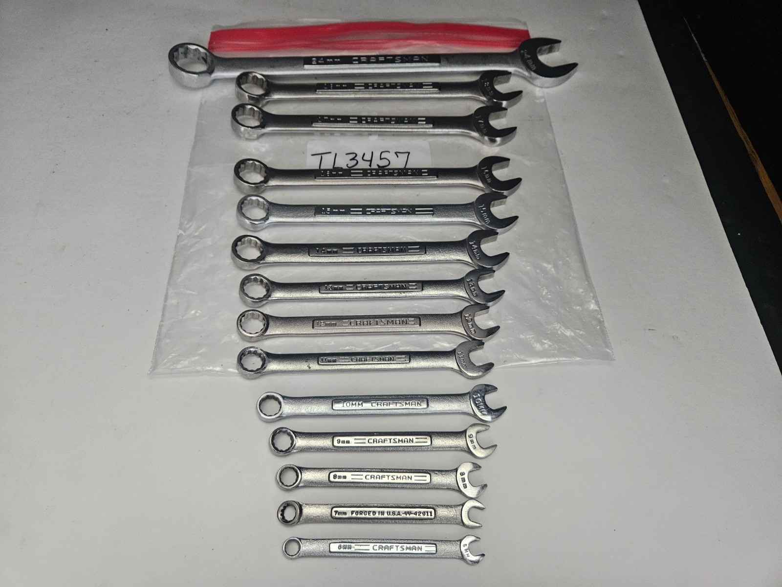 CRAFTSMAN USA 14 PC METRIC 12 PT COMBINATION WRENCH SET 7MM-18MM, 24MM (Tl3457)