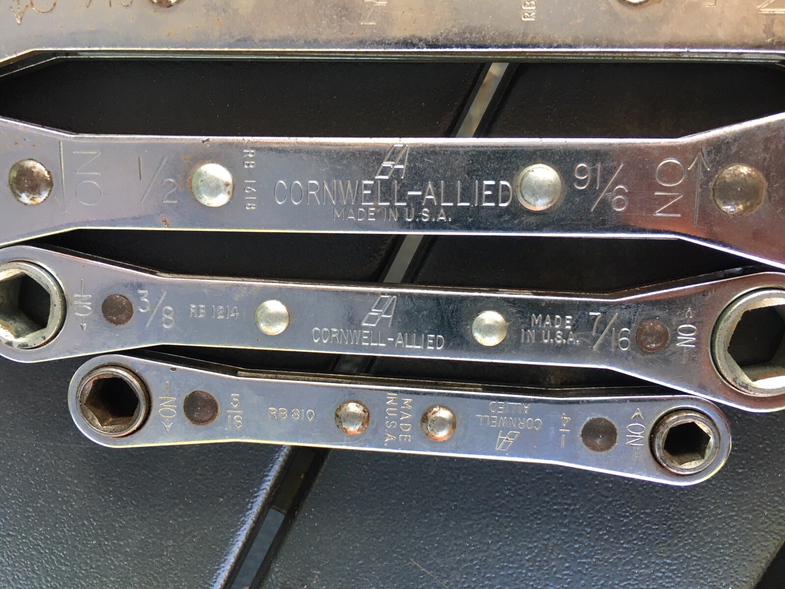 Cornwell Allied Made in USA set of 6 Standard SAE Ratchet Box wrench Mechanic
