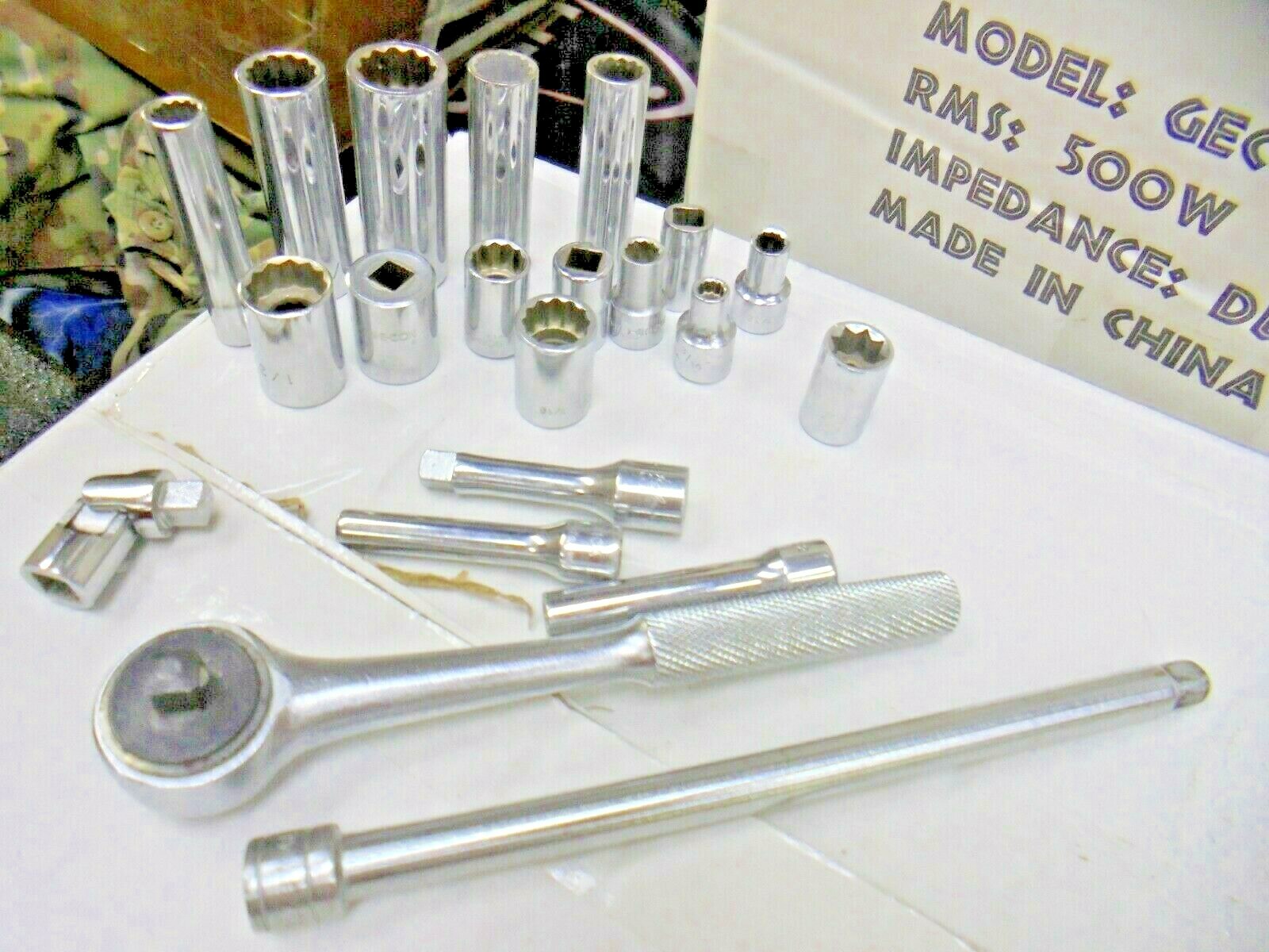 SET OF VARIOUS SOCKETS WITH A RATCHET ( 21 PC SET)