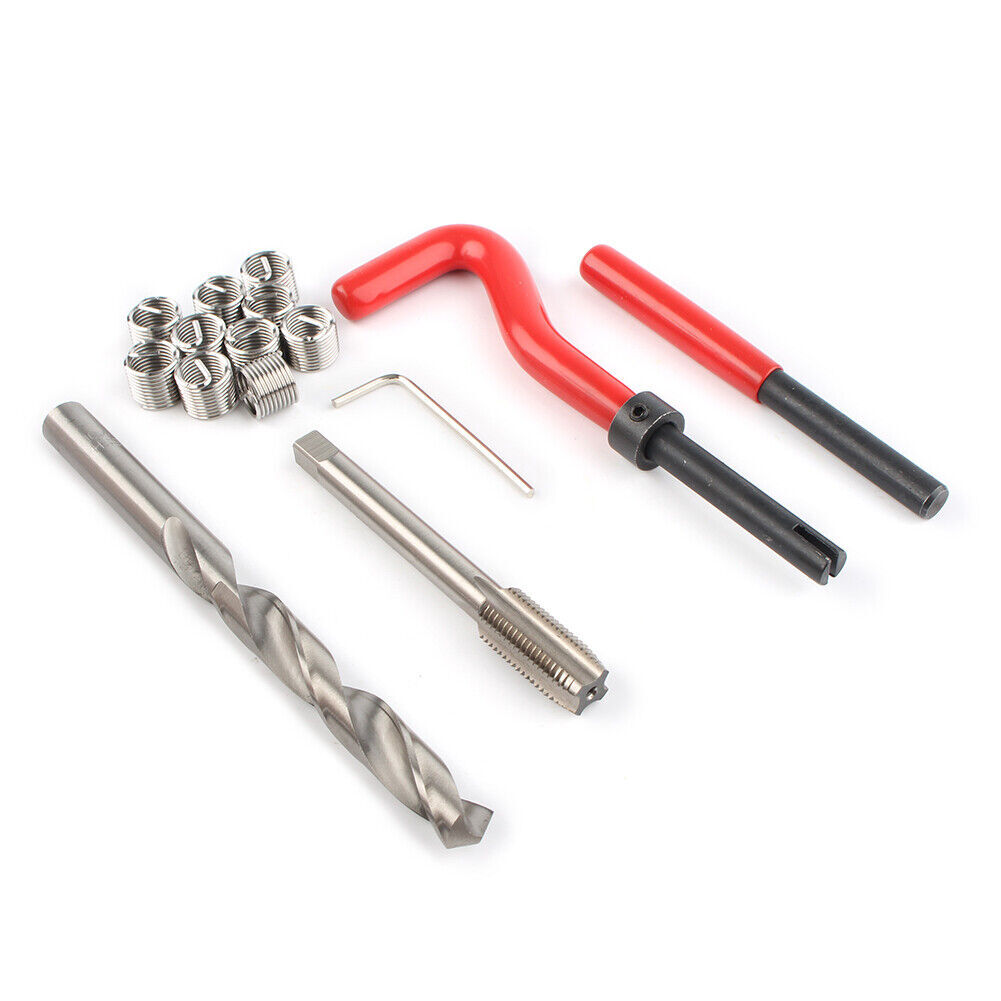 15PCS M10 x 1.25 Metric Thread Repair Install Tool Insert Kit M10 Helicoil Coil