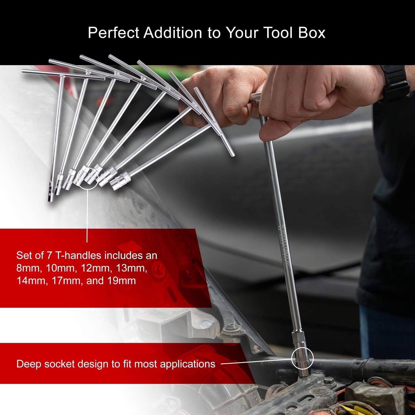 Tusk 1890900001 Tusk Deep Socket T-Handle Wrench Set