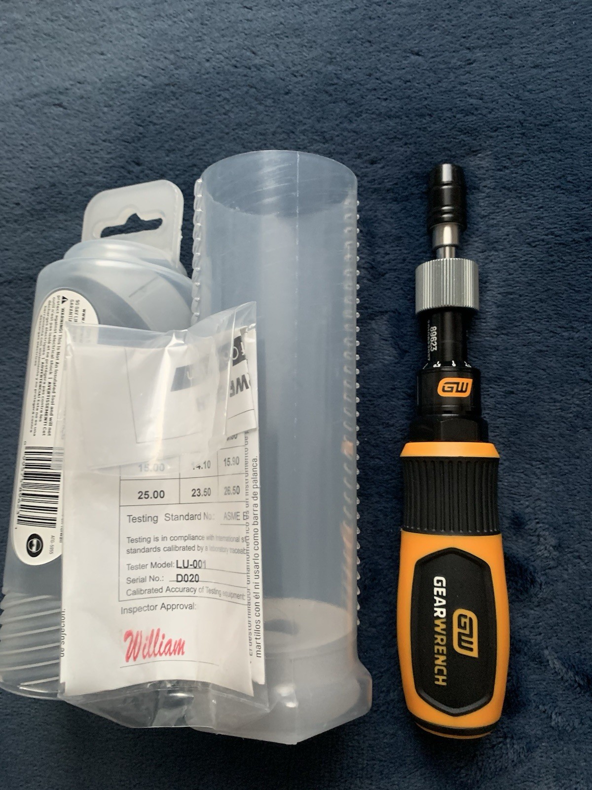 GEARWRENCH 89623 1/4″ Drive Torque Screwdriver 5-25 in/lbs Brand New Case Cert