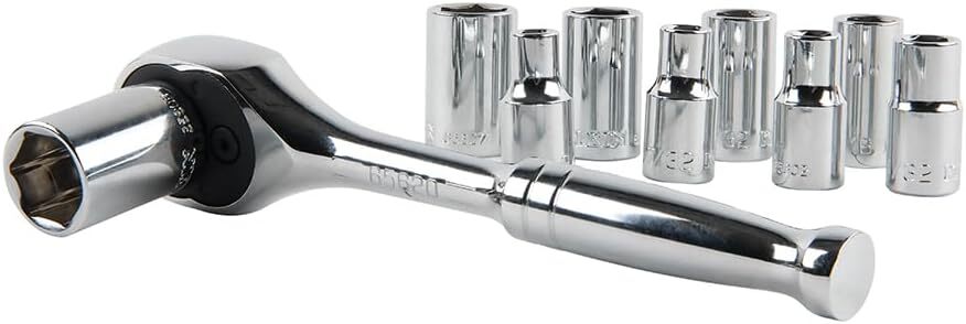 Klein Tools 65500 1/4-Inch Drive Socket Wrench Set with Spinner