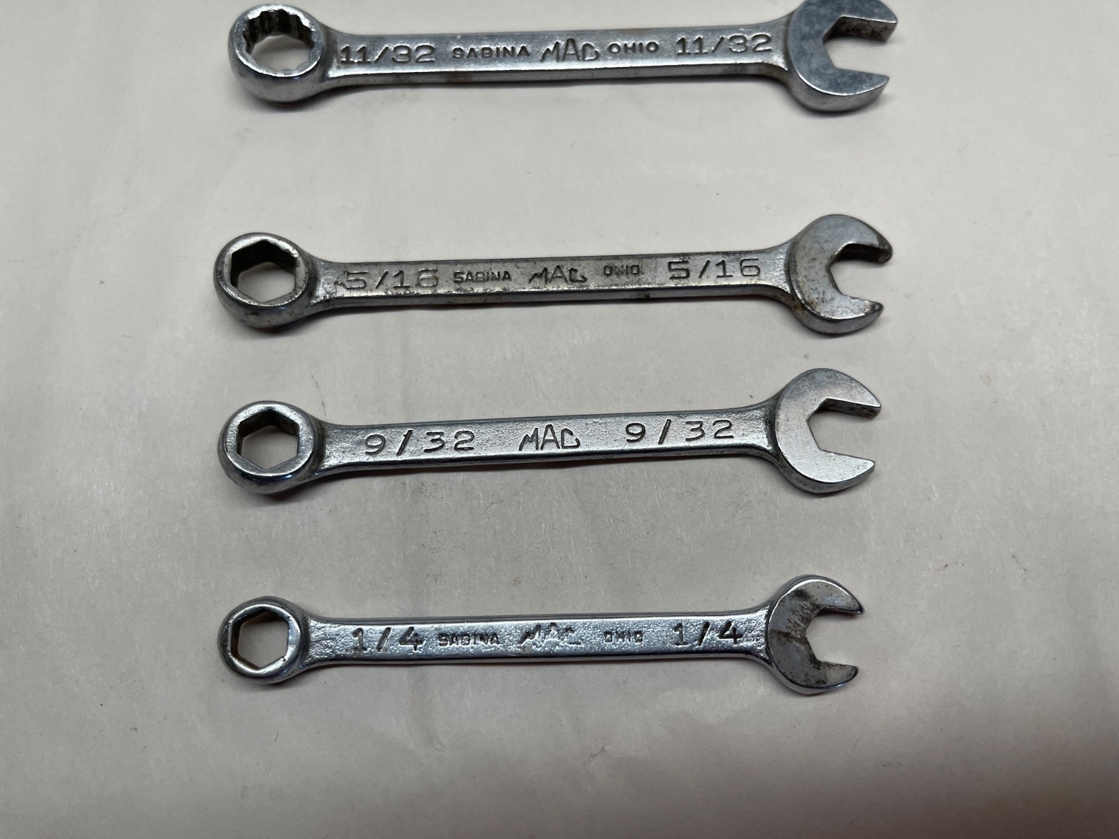 Lot of 5 Vintage MAC Tools Combination Wrenches USA: CH 8 9 10 & CW 11 12