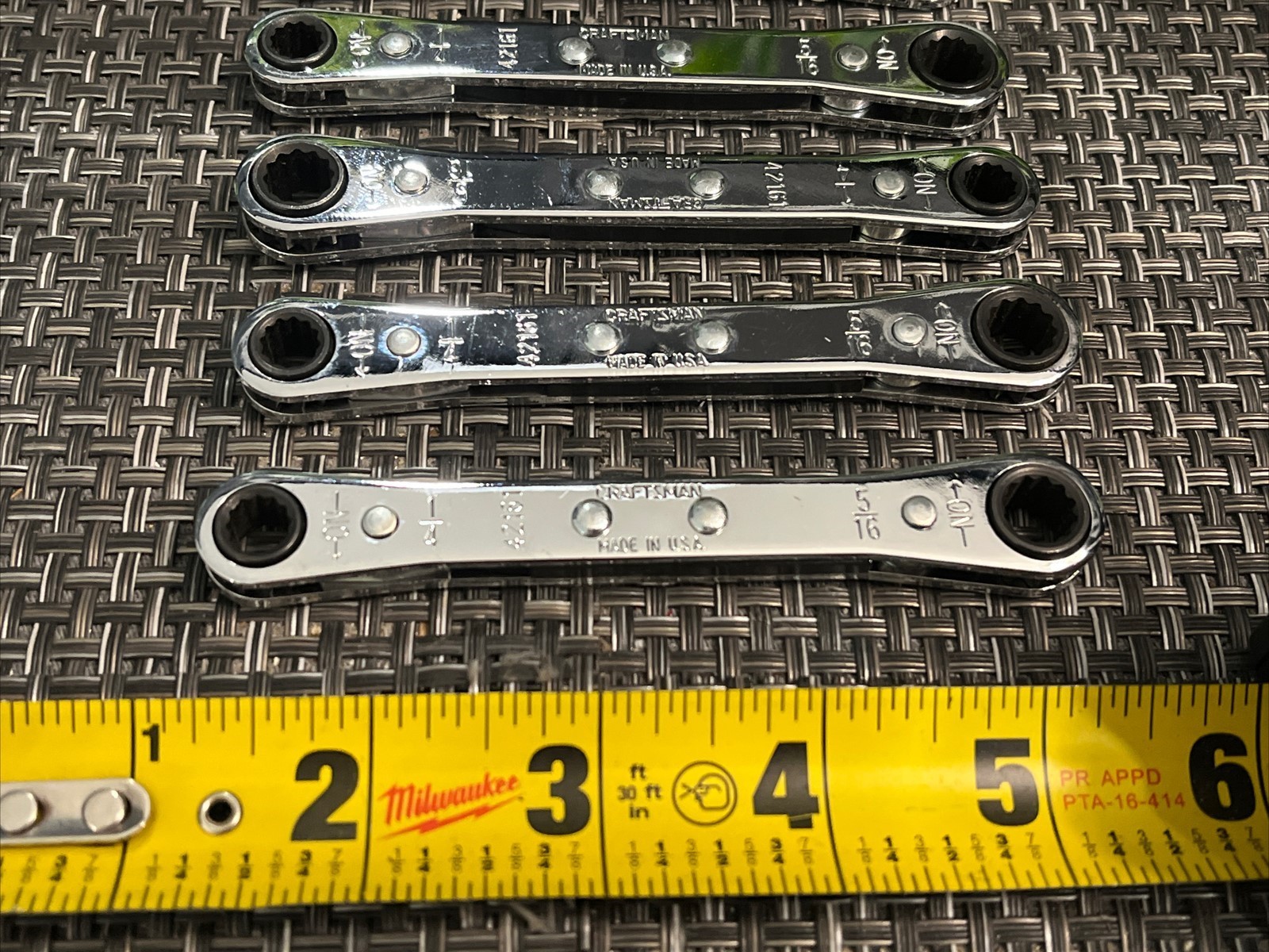 7 QTY! BULK LOT- 42161 Craftsman 1/4” & 5/16” Box End Ratcheting Wrench USA -NEW
