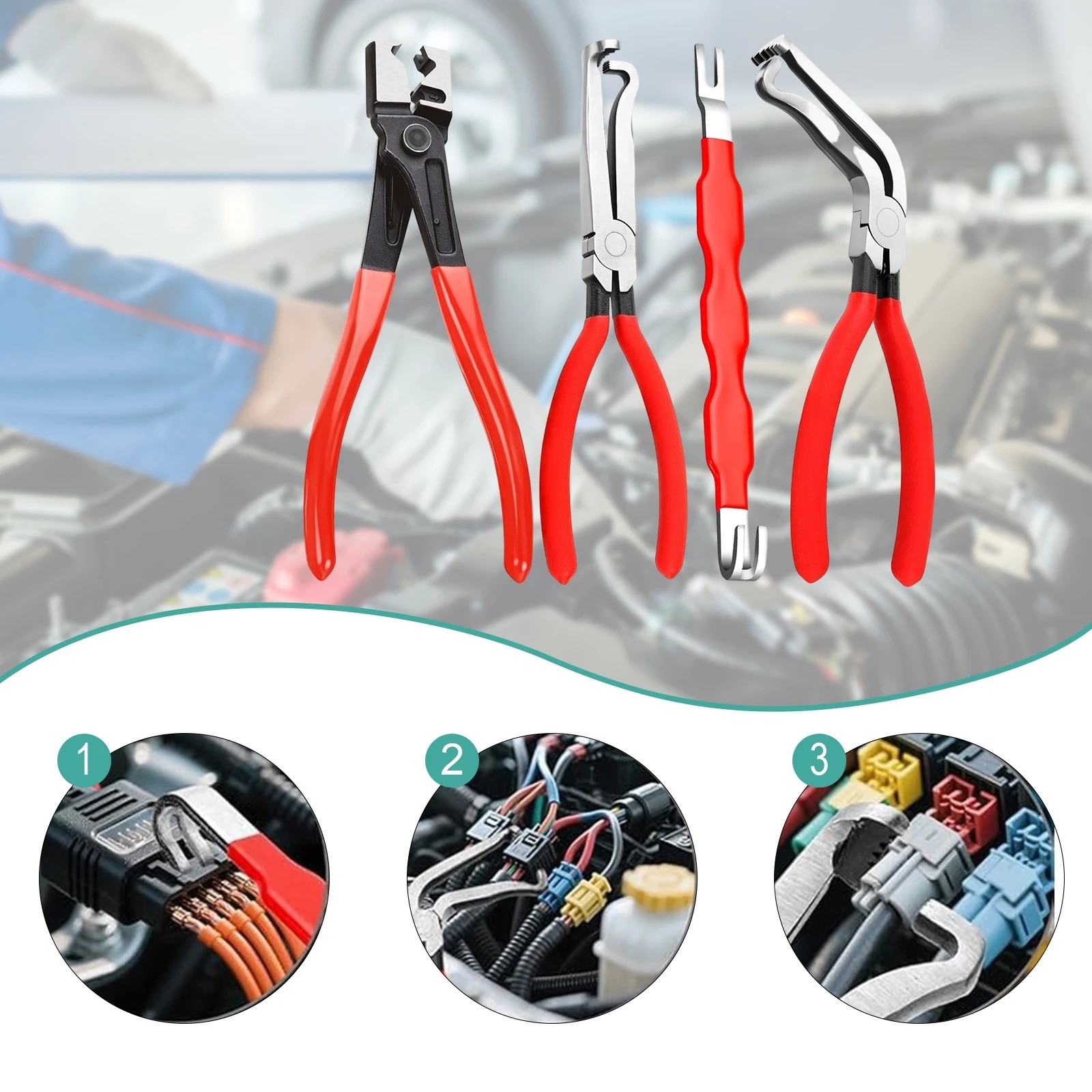 Terminal Plug Removal Tool Kit Electrical Disconnect Pliers Connector Separat
