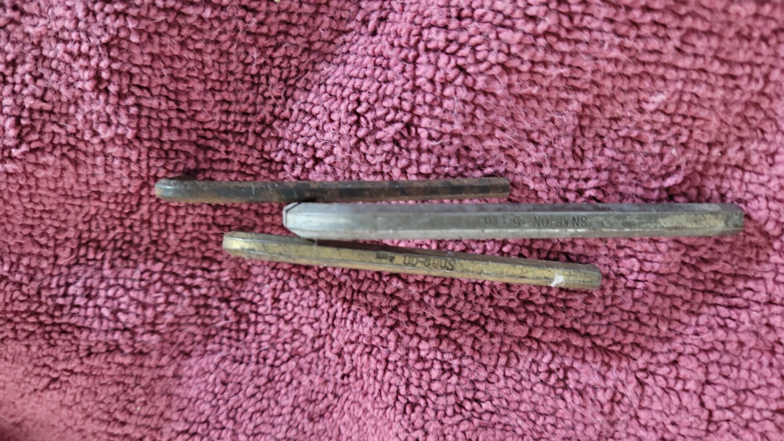 Vintage Snap-on Tools 5 Piece Hex Allen Wrench Set W/ Classic Red Pouch 