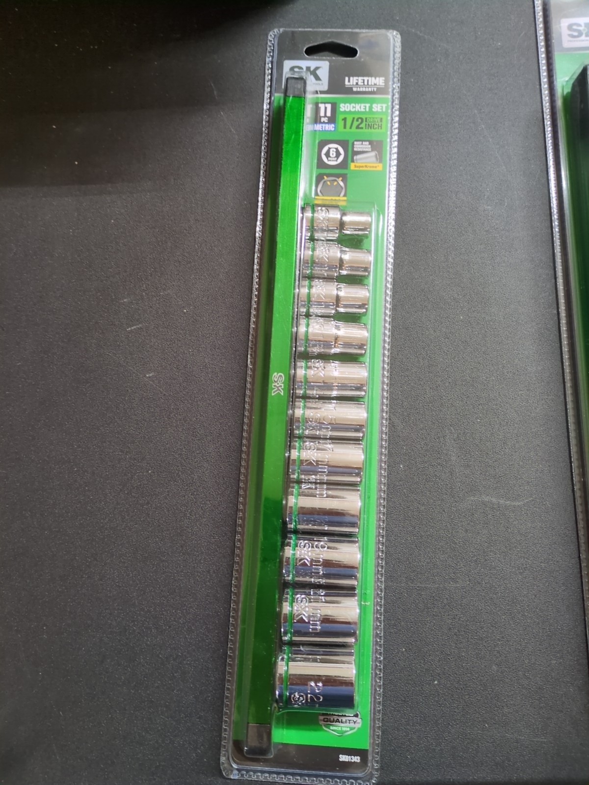 SK Professional Tools 1/2″Drive 11 Piece 6 Point Metric Socket Set w/ Rail New