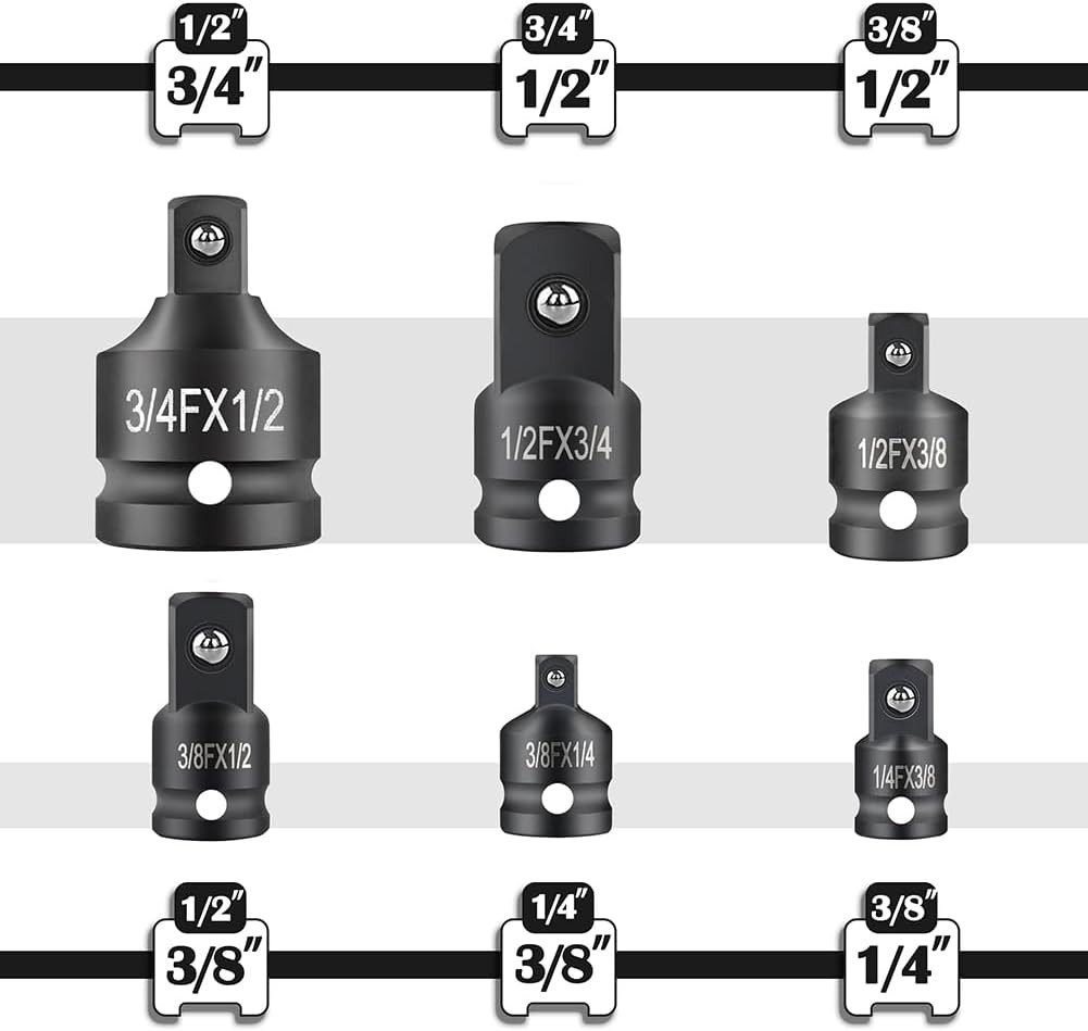 High-Quality 6-Piece Socket Reducer and Adapter Kit for Professional Use