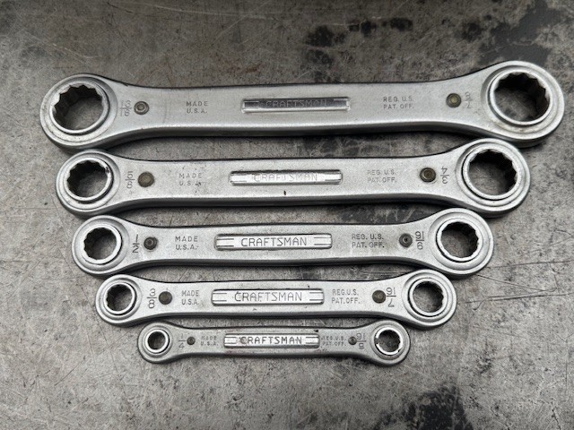 NICE Vintage Craftsman Double Box End Ratcheting Wrench Set With Pouch