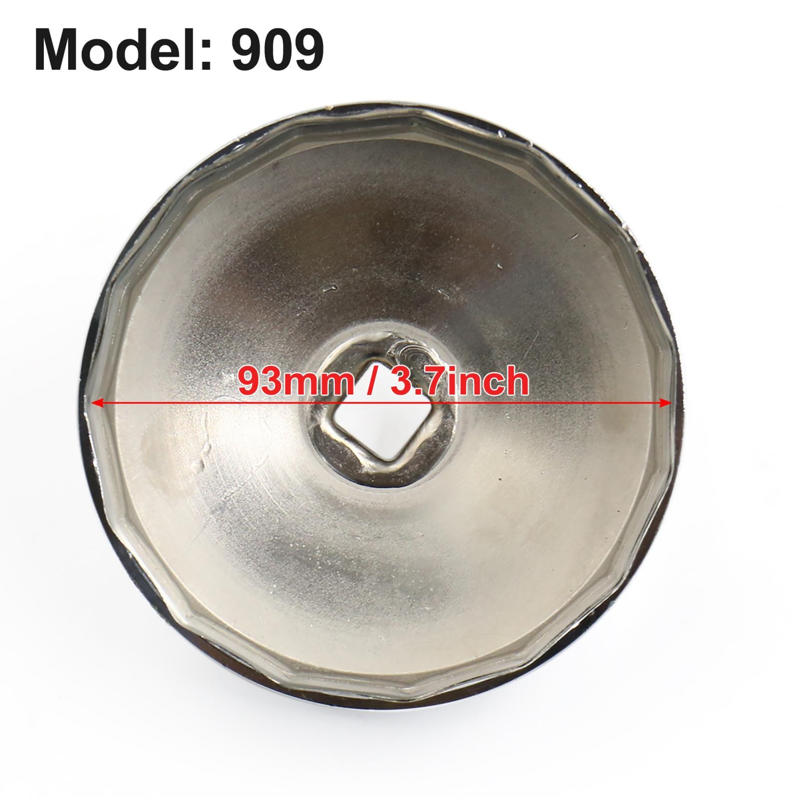 92-93mm Inner Diameter Car15 Flutes Cap Design Silver Tone Oil Filter Wrench