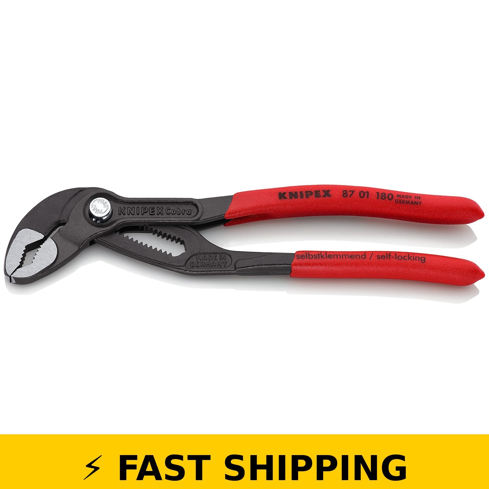 KNIPEX Cobra Water Pump Pliers 7.25 Inch Red