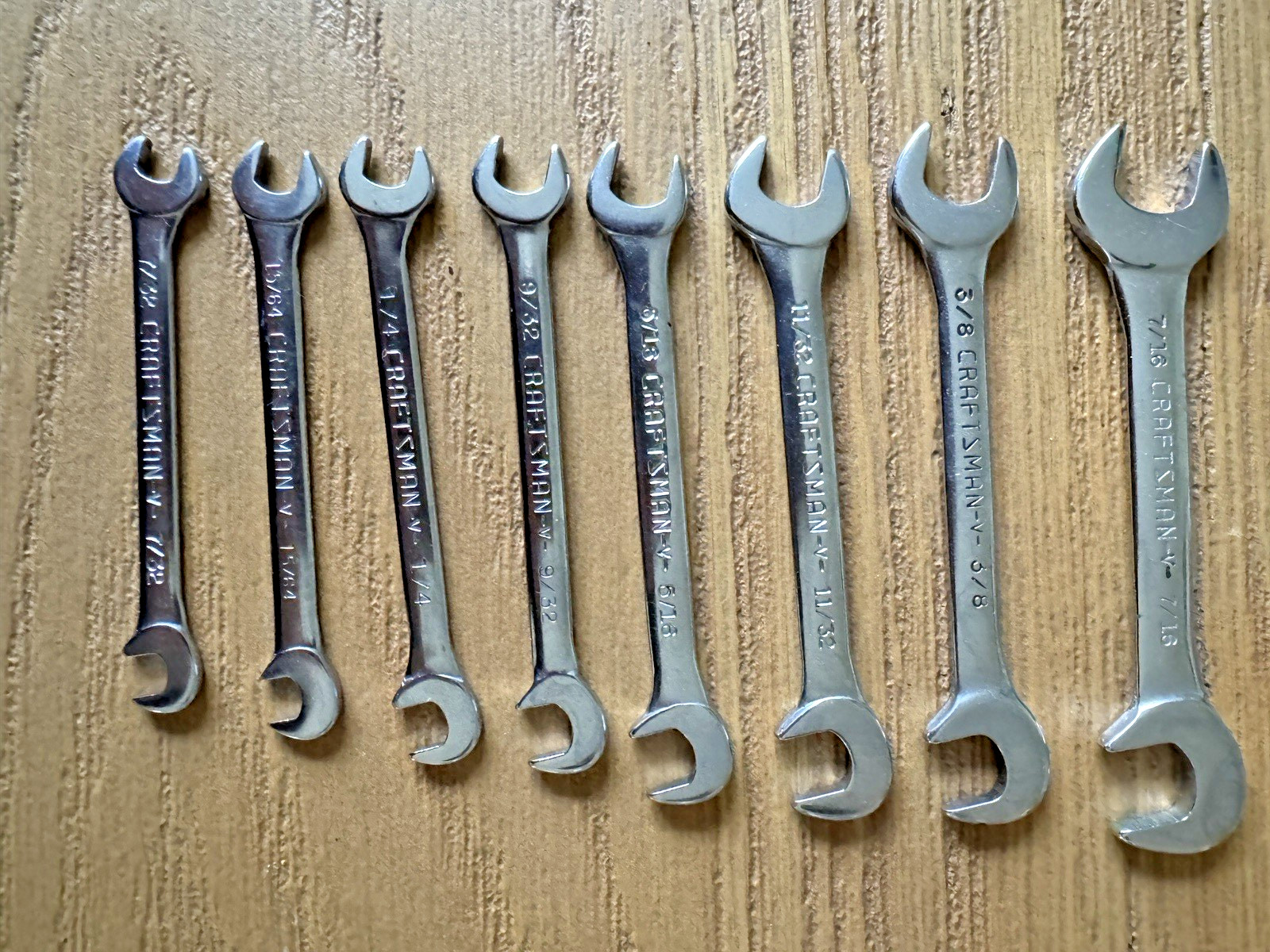 Craftsman 8 Piece Open End Ignition Wrench Set Crown Logo Plastic Pouch 4306