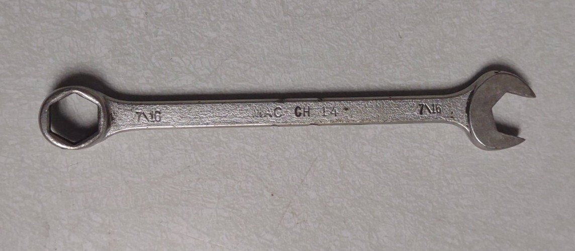 Vintage Mac Tools 7/16″ 6 Point SAE Combination Wrench CH14