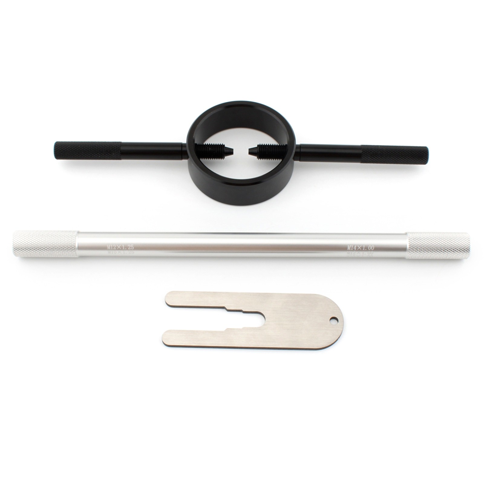 Fork Spring Compressor Adjustable Tool for Motorcycle Maintenance Silver+Black