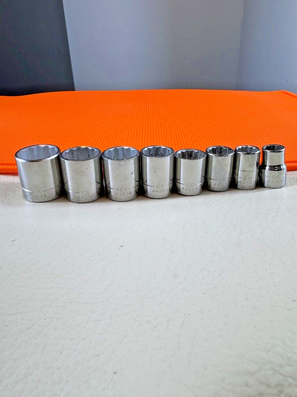 Craftsman 8 Socket Set 3/8″ Drive 12 Pt Shallow Standard 13/16″ to 3/8″ USA EE