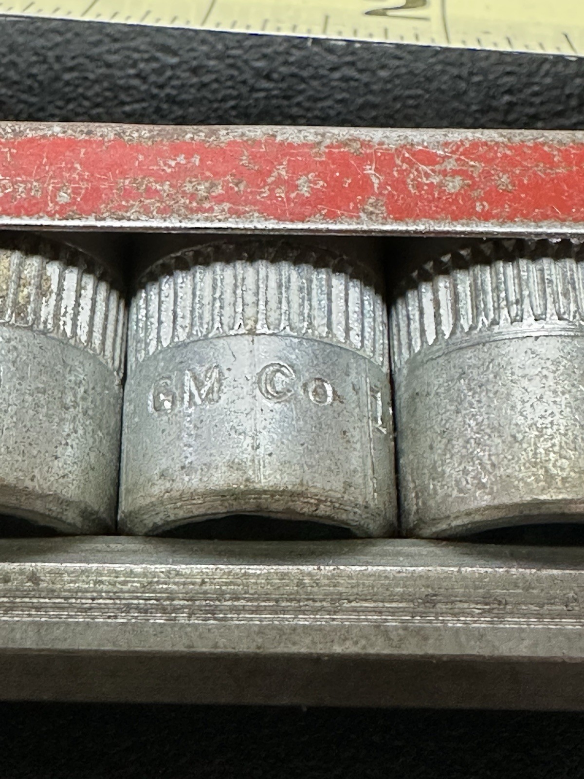 Vintage Miniature Allen GM Co. Socket Set Red See Pictures