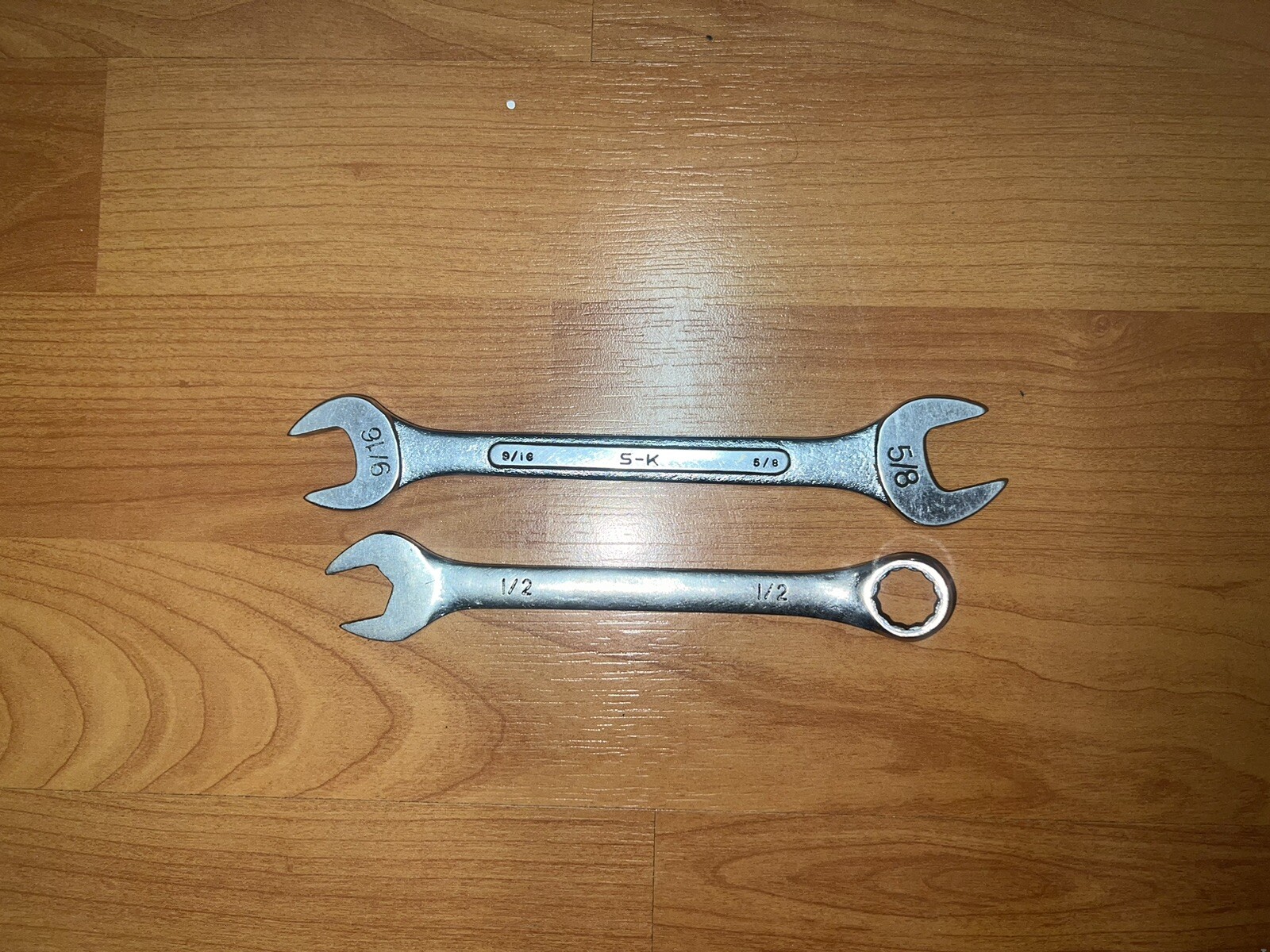 LOT (2) 9/16 X 5/8 OPEN END + 1/2 WRENCH Valley/S-K Tools MADE IN USA 🇺🇸